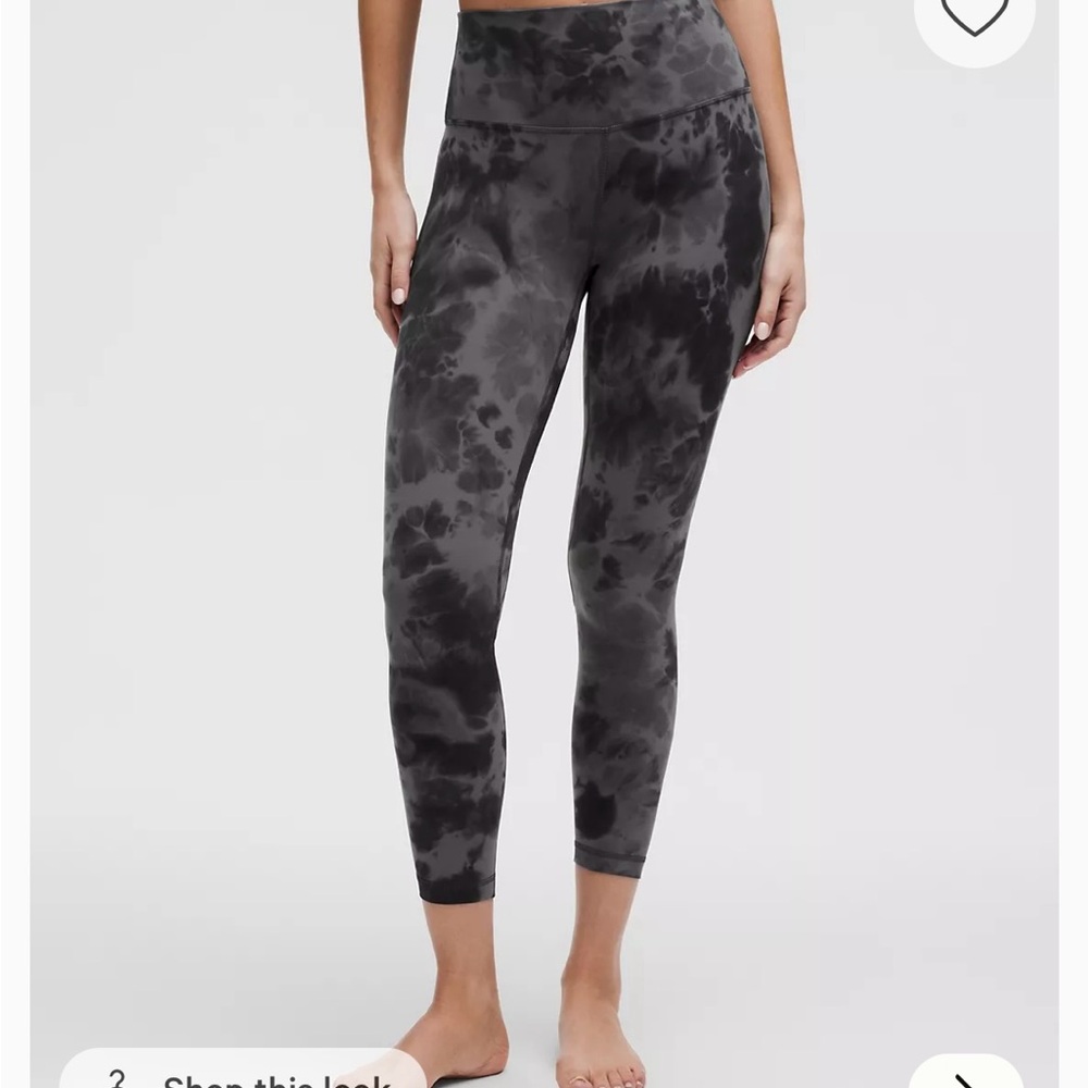 lululemon athletica high waisted align 25” in seam Tie-Dye Leggings in dark blue